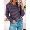image:imageANRABESS Sweaters for Women Fall Loose Fit LightweightBurgundy Blue Stripe