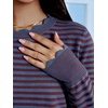 image:imageANRABESS Sweaters for Women Fall Loose Fit LightweightBurgundy Blue Stripe