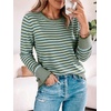 image:imageANRABESS Sweaters for Women Fall Loose Fit LightweightOlive Sky Blue Stripe