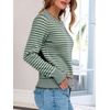 image:imageANRABESS Sweaters for Women Fall Loose Fit LightweightOlive Sky Blue Stripe
