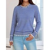 image:imageANRABESS Sweaters for Women Fall Loose Fit LightweightWhite Blue Stripe