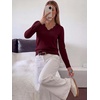 image:imageANRABESS Sweaters for Women Lightweight Fall CroppedDark Red
