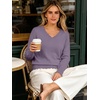 image:imageANRABESS Sweaters for Women Lightweight Loose Fit V Neck Fall OutfitsPurple