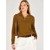 image:imageANRABESS Sweaters for Women Polo Collared Knit Long Sleeve PulloverCaramel