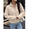 image:imageANRABESS Sweaters for Women Quarter Zip Pullover Collared 2026 Fall OutfitsAlmond Solid Color