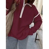 image:imageANRABESS Sweaters for Women Quarter Zip Pullover Collared 2026 Fall OutfitsBurgund