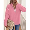 image:imageANRABESS Sweaters for Women Quarter Zip Pullover Collared 2026 Fall OutfitsCoral Pink