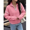 image:imageANRABESS Sweaters for Women Quarter Zip Pullover Collared 2026 Fall OutfitsCoral Pink