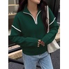 image:imageANRABESS Sweaters for Women Quarter Zip Pullover Collared 2026 Fall OutfitsDark Green