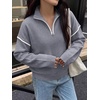 image:imageANRABESS Sweaters for Women Quarter Zip Pullover Collared 2026 Fall OutfitsDark Grey