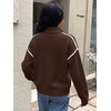 image:imageANRABESS Sweaters for Women Quarter Zip Pullover Collared 2026 Fall OutfitsDeep Coffee
