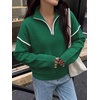 image:imageANRABESS Sweaters for Women Quarter Zip Pullover Collared 2026 Fall OutfitsForest Green