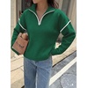 image:imageANRABESS Sweaters for Women Quarter Zip Pullover Collared 2026 Fall OutfitsForest Green