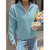 image:imageANRABESS Sweaters for Women Quarter Zip Pullover Collared 2026 Fall OutfitsLight Blue