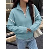 image:imageANRABESS Sweaters for Women Quarter Zip Pullover Collared 2026 Fall OutfitsLight Blue