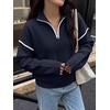 image:imageANRABESS Sweaters for Women Quarter Zip Pullover Collared 2026 Fall OutfitsNavy Blue
