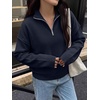 image:imageANRABESS Sweaters for Women Quarter Zip Pullover Collared 2026 Fall OutfitsNavy Blue Solid Color
