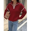 image:imageANRABESS Sweaters for Women Quarter Zip Pullover Collared 2026 Fall OutfitsRed