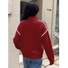 image:imageANRABESS Sweaters for Women Quarter Zip Pullover Collared 2026 Fall OutfitsRed