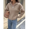 image:imageANRABESS Sweaters for Women Quarter Zip Pullover Collared 2026 Fall OutfitsTan