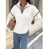 image:imageANRABESS Sweaters for Women Quarter Zip Pullover Collared 2026 Fall OutfitsWhite