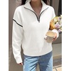 image:imageANRABESS Sweaters for Women Quarter Zip Pullover Collared 2026 Fall OutfitsWhite