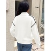 image:imageANRABESS Sweaters for Women Quarter Zip Pullover Collared 2026 Fall OutfitsWhite