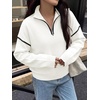 image:imageANRABESS Sweaters for Women Quarter Zip Pullover Collared 2026 Fall OutfitsWhite