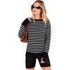 image:imageANRABESS Women Long Sleeve Ribbed Sweaters amp Thumb HoleBlack White Stripe