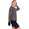 image:imageANRABESS Women Long Sleeve Ribbed Sweaters amp Thumb HoleBlack White Stripe