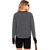 image:imageANRABESS Women Long Sleeve Ribbed Sweaters amp Thumb HoleBlack White Stripe