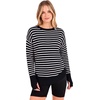 image:imageANRABESS Women Long Sleeve Ribbed Sweaters amp Thumb HoleBlack White Stripe