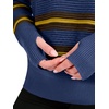 image:imageANRABESS Women Long Sleeve Ribbed Sweaters amp Thumb HoleBlue Brown Yellow Stripe