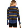 image:imageANRABESS Women Long Sleeve Ribbed Sweaters amp Thumb HoleBlue Brown Yellow Stripe
