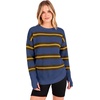 image:imageANRABESS Women Long Sleeve Ribbed Sweaters amp Thumb HoleBlue Brown Yellow Stripe