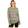 image:imageANRABESS Women Long Sleeve Ribbed Sweaters amp Thumb HoleSage Cream Black Stripe