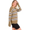 image:imageANRABESS Women Long Sleeve Ribbed Sweaters amp Thumb HoleTan White Black Stripe
