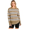 image:imageANRABESS Women Long Sleeve Ribbed Sweaters amp Thumb HoleTan White Black Stripe
