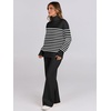 image:imageANRABESS Womens 2 Piece Outfits Sweater Matching Lounge SetsBlack White Stripe