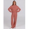 image:imageANRABESS Womens 2 Piece Outfits Sweater Matching Lounge SetsRust