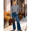 image:imageANRABESS Womens Long Sleeve Mock Neck Cropped Pullover Sweaters LightweightGrey