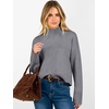 image:imageANRABESS Womens Long Sleeve Mock Neck Cropped Pullover Sweaters LightweightGrey