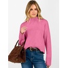 image:imageANRABESS Womens Long Sleeve Mock Neck Cropped Pullover Sweaters LightweightHot Pink