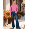 image:imageANRABESS Womens Long Sleeve Mock Neck Cropped Pullover Sweaters LightweightHot Pink