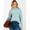 image:imageANRABESS Womens Long Sleeve Mock Neck Cropped Pullover Sweaters LightweightLight Blue