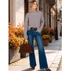image:imageANRABESS Womens Long Sleeve Mock Neck Cropped Pullover Sweaters LightweightNutmeg