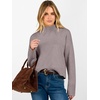 image:imageANRABESS Womens Long Sleeve Mock Neck Cropped Pullover Sweaters LightweightNutmeg