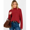 image:imageANRABESS Womens Long Sleeve Mock Neck Cropped Pullover Sweaters LightweightRed