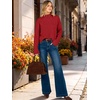 image:imageANRABESS Womens Long Sleeve Mock Neck Cropped Pullover Sweaters LightweightRed