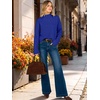 image:imageANRABESS Womens Long Sleeve Mock Neck Cropped Pullover Sweaters LightweightRoyal Blue